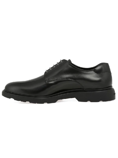 Shop Hogan Leather Lace-up Shoe In Black