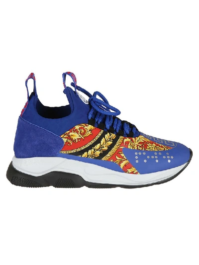 Shop Versace Classic Printed Sneakers In Bluette/multicolor