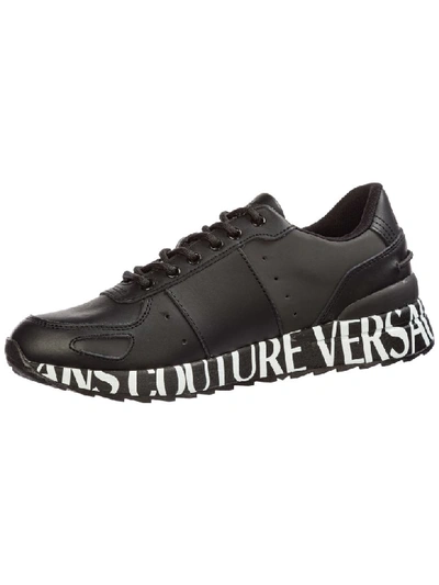 Shop Versace Jeans Couture Logo Sneakers In Nero