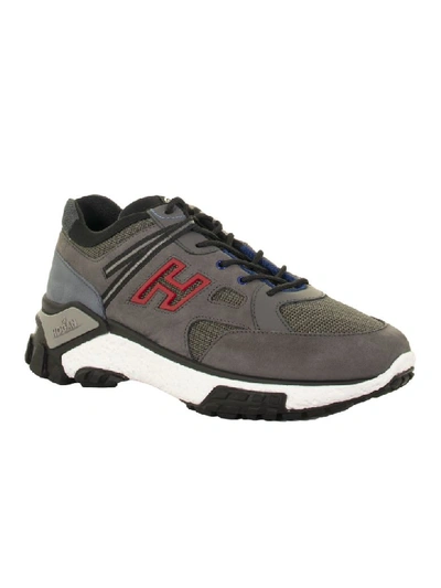 Shop Hogan H477 Sneakers Grey And Red In Grey/red