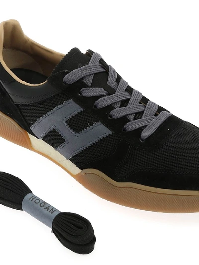 Shop Hogan H357 Sneakers In Black