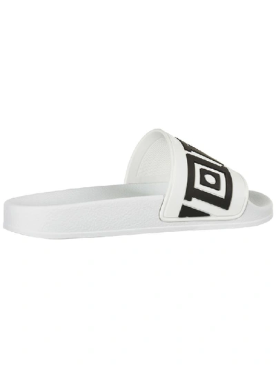 Shop Versace Ball Star Slides In Bianco - Nero