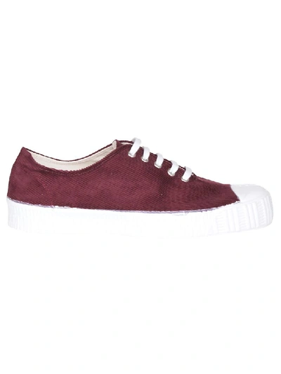 Shop Comme Des Garçons Shirt Sneakers In Burgundy