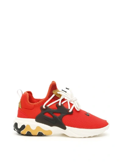 Shop Nike React Presto Sneakers In Habanero Red Black Wheat Sail (red)