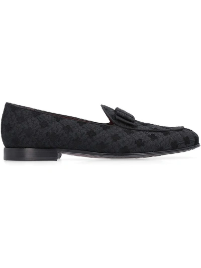 Shop Dolce & Gabbana Brocade Fabric Loafers In Black