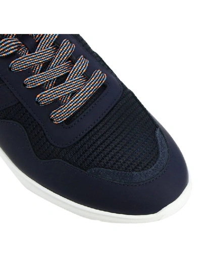 Shop Hogan Interactive Sneakers 3 In Suede And Macro Net With Big H In Blue