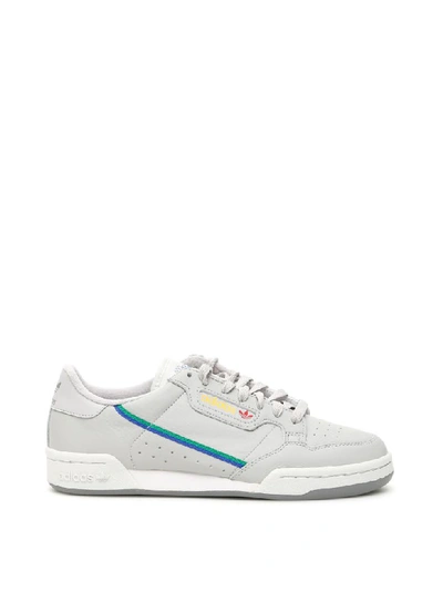 Shop Adidas Originals Continental 80 Sneakers In Gretwo Greone Scarle (grey)