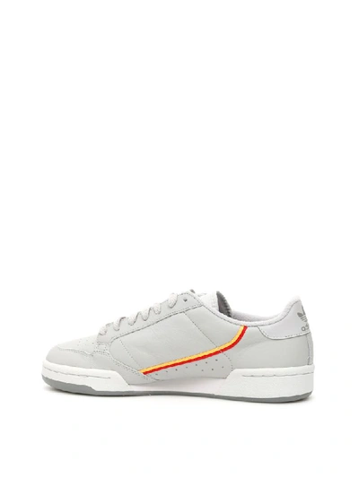 Shop Adidas Originals Continental 80 Sneakers In Gretwo Greone Scarle (grey)