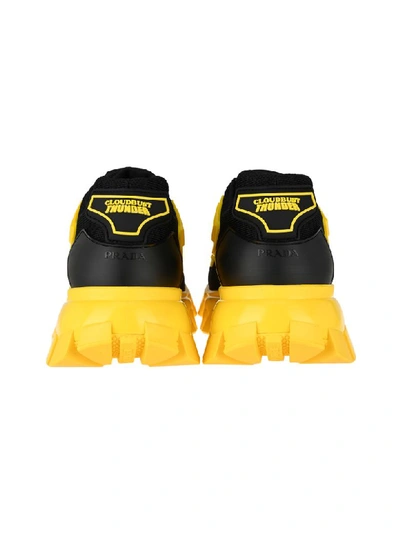 Shop Prada Cloudbust Thunder Sneakers In Yellow Black