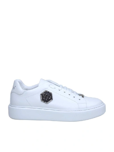 Shop Philipp Plein Sneakers Lo-top In White Leather