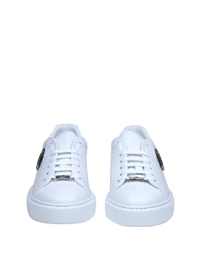 Shop Philipp Plein Sneakers Lo-top In White Leather
