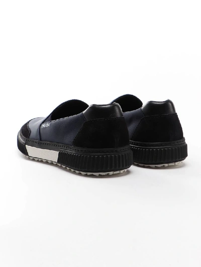 Shop Prada Stratus Sneaker In Jpm Nero+oltremare