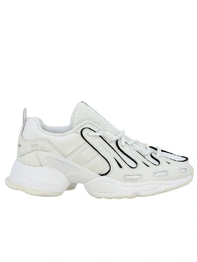 Shop Adidas Originals In Leather And Net With Contrasts In White