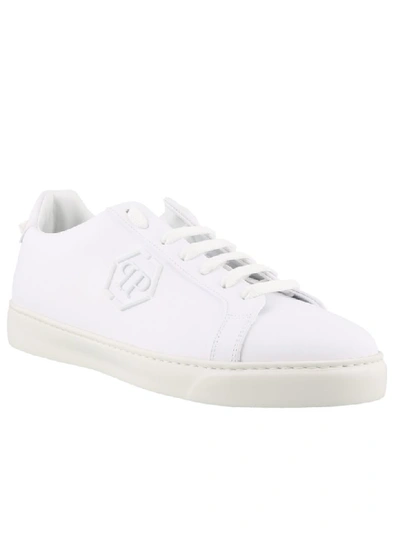 Shop Philipp Plein Statement Low Top Sneakers In White