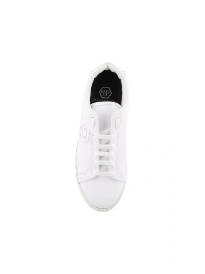 Shop Philipp Plein Statement Low Top Sneakers In White