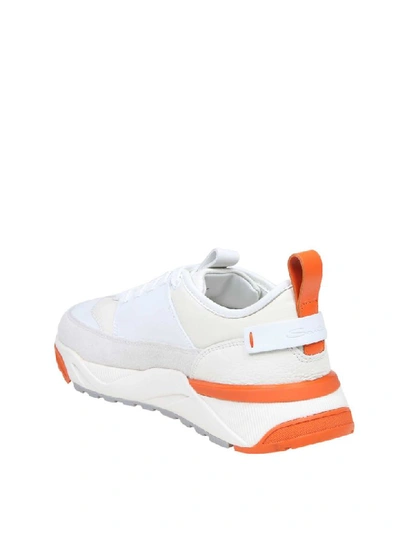 Shop Santoni Sneakers In White Leather