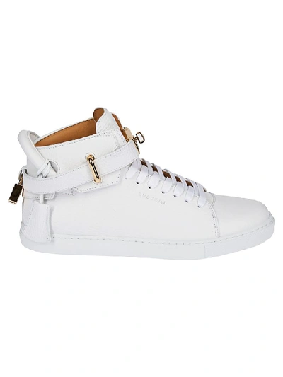 Shop Buscemi Ankle Strapped Laced-up Sneakers In White