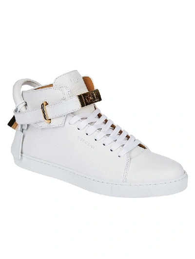 Shop Buscemi Ankle Strapped Laced-up Sneakers In White