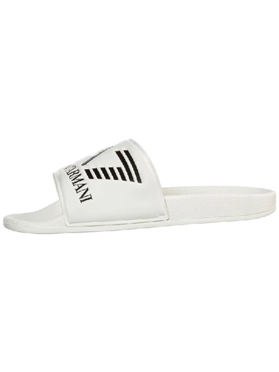 Shop Ea7 Emporio Armani  H357 Slides In Bianco