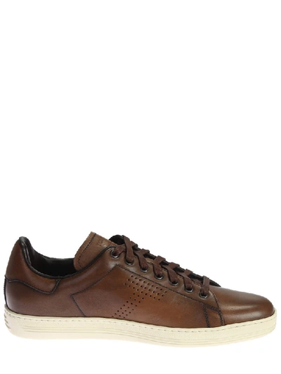 Shop Tom Ford Brown Sneakers