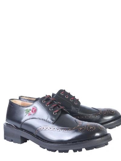 Shop Alexander Mcqueen Embroidered Lace-up In Nero