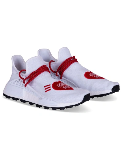 Shop Adidas Originals By Pharrell Williams Adidas X Pharrell William X Human Made -hu Nmd Human Made - Ftwr White / Scarlet / Core Black - Ef72 In Bianco/rosso