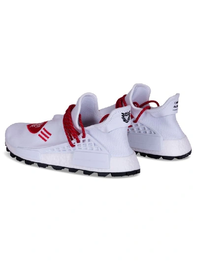 Shop Adidas Originals By Pharrell Williams Adidas X Pharrell William X Human Made -hu Nmd Human Made - Ftwr White / Scarlet / Core Black - Ef72 In Bianco/rosso