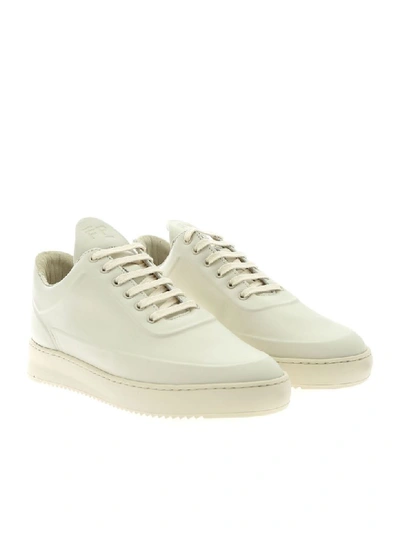 Shop Filling Pieces Sneaker Leather Low Top Ripple Embossed Off White 2512760