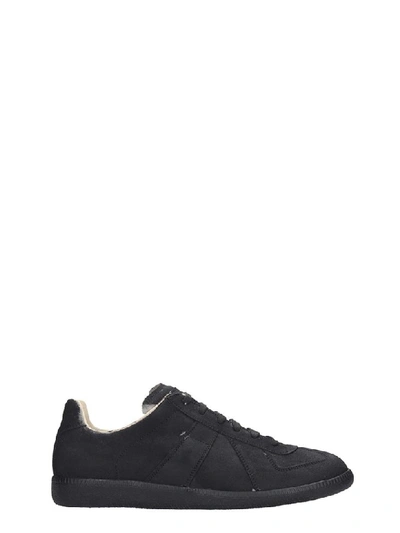 Shop Maison Margiela Replica Sneakers In Black Leather