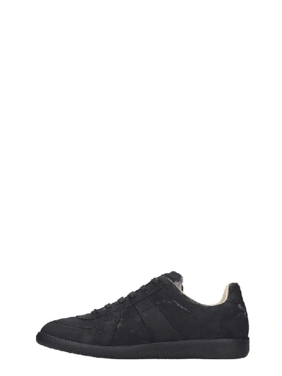 Shop Maison Margiela Replica Sneakers In Black Leather