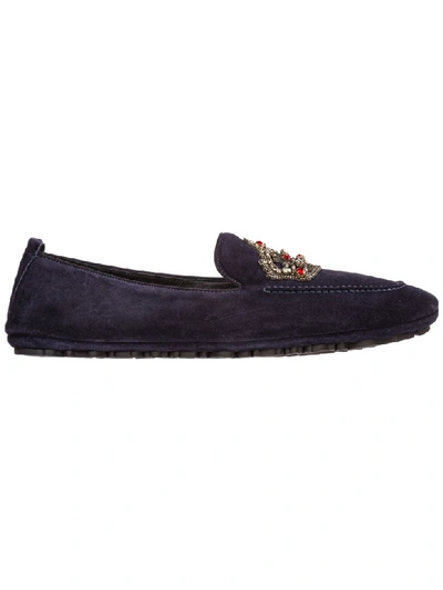 Shop Dolce & Gabbana King Moccasins In Blu Scurissimo