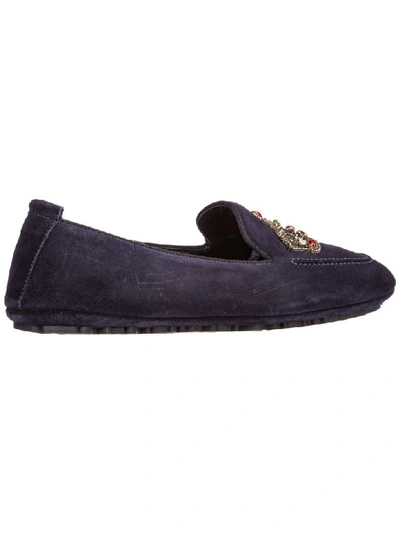 Shop Dolce & Gabbana King Moccasins In Blu Scurissimo