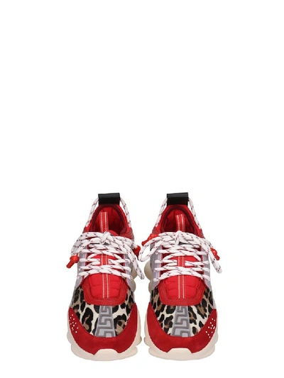 Shop Versace Sneakers In Red Tech/synthetic