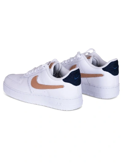 Shop Nike Air Force 1 07 Lv8 3 Swoosh Pack - White/white-obsidian-vachetta Tan In Bianco/blu