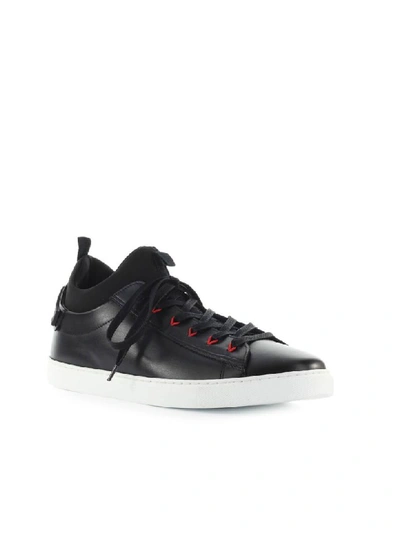 Shop Dsquared2 Techno New Tennis Leather And Neoprene Sneaker In Nero (black)