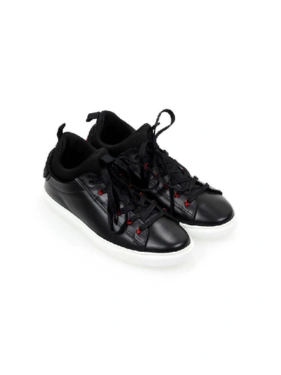 Shop Dsquared2 Techno New Tennis Leather And Neoprene Sneaker In Nero (black)