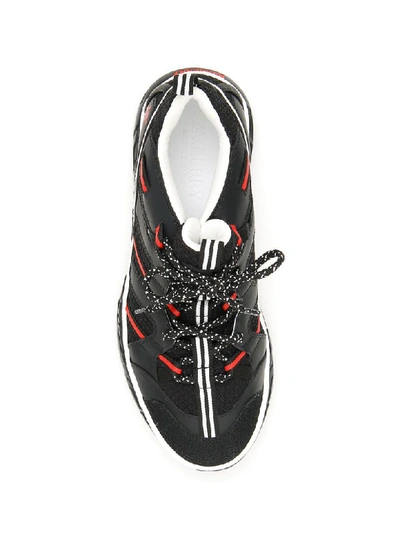 Shop Burberry Union Sneakers In Black Red (black)