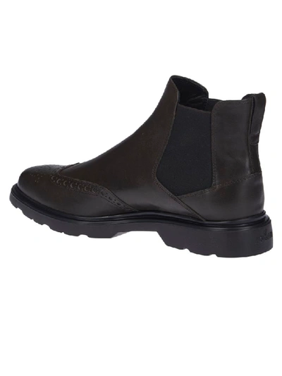 Shop Hogan H393 Chelsea Boots In Brown