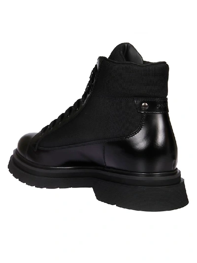 Shop Prada Classic Lace-up Boots In Black