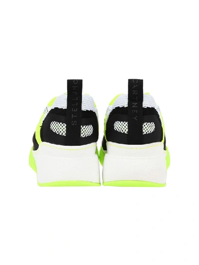 Shop Stella Mccartney Low-top Sneakers In White Black Fluo