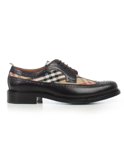 Shop Burberry Derbies Check In Archive Beige