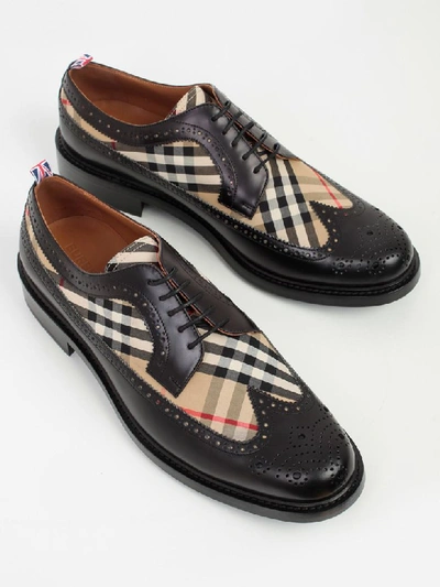 Shop Burberry Derbies Check In Archive Beige