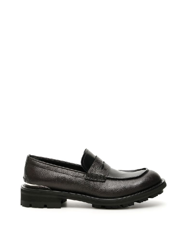 Alexander Mcqueen Black Embossed Leather Men's Loafer Shoes | ModeSens