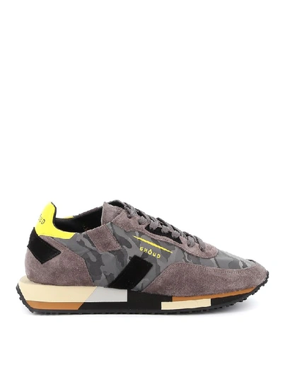 Shop Ghoud Sneakers Leather Rush Low In Gray
