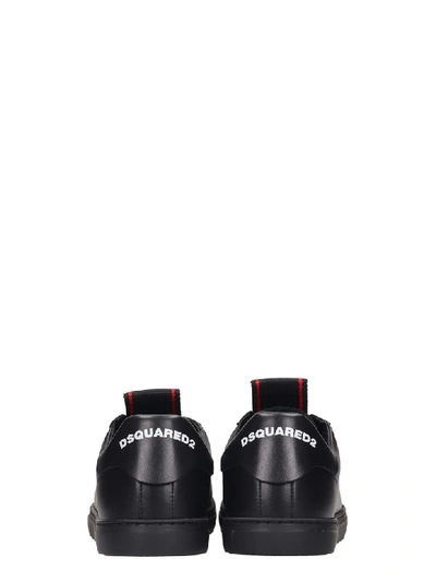 Shop Dsquared2 Evolution Tape Sneakers In Black Leather