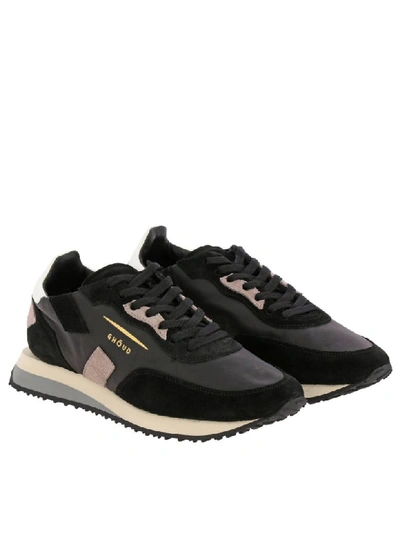 Shop Ghoud Sneakers Rush  Sneakers In Nylon And Suede With Leather Finishing And Maxi Bicolor Rubber In Black