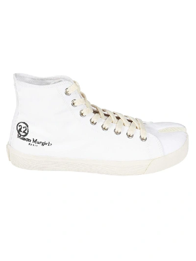 Shop Maison Margiela High-cut Slit Toe Sneakers In White