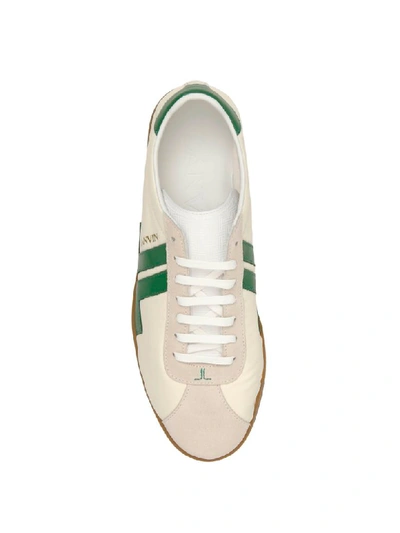 Shop Lanvin Jl Sneakers In Ecru Green (white)