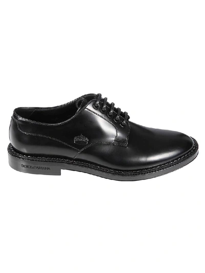 Shop Dolce & Gabbana Crown Stamped Oxford Shoes In Black