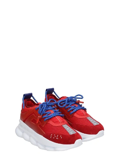 Shop Versace Sneakers In Red Tech/synthetic